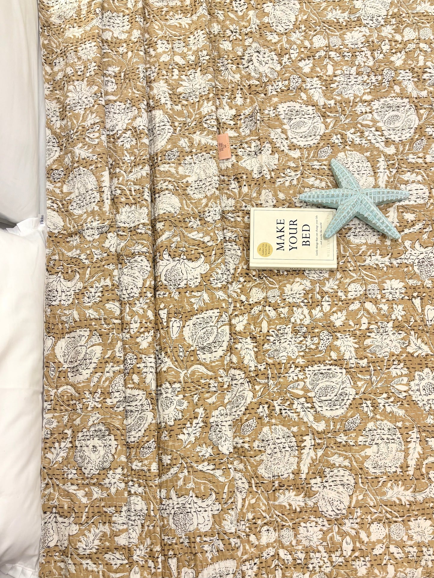 Earth Floral Spring Kantha Bedcover
