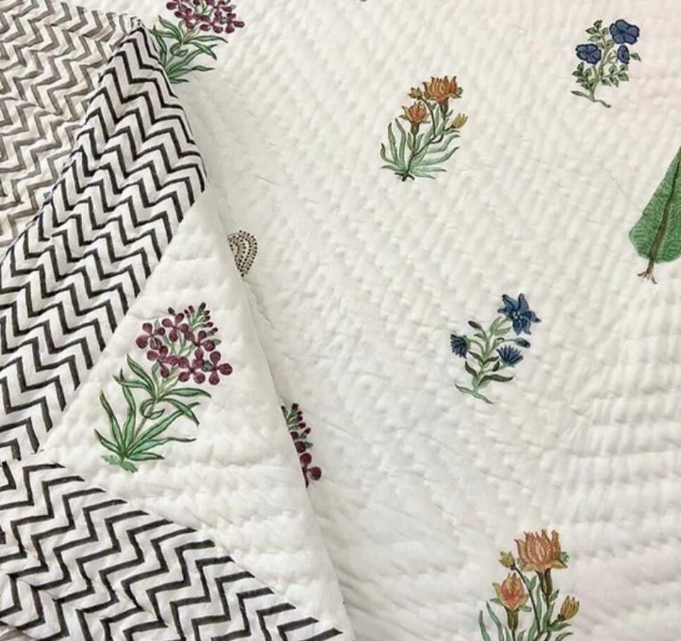 Quilt - Rich Indian Bloom - Double Size 90x108-The Label Home