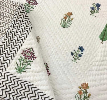 Quilt - Rich Indian Bloom - Double Size 90x108-The Label Home