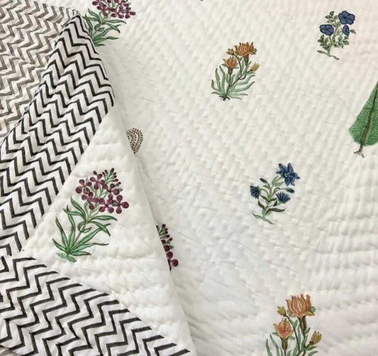 Quilt - Rich Indian Bloom - Double Size 90x108-The Label Home