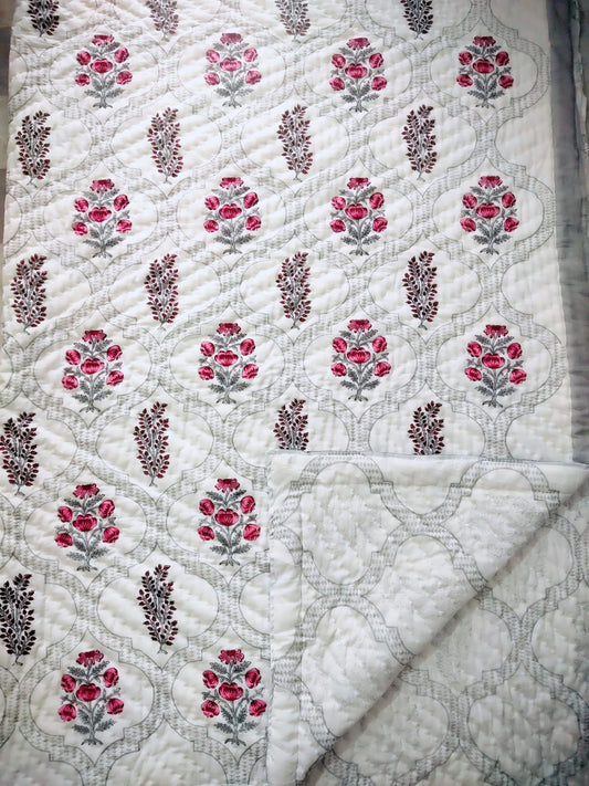 Rossio Quilt - Rich Indian Bloom - Double Size 90x108-The Label Home