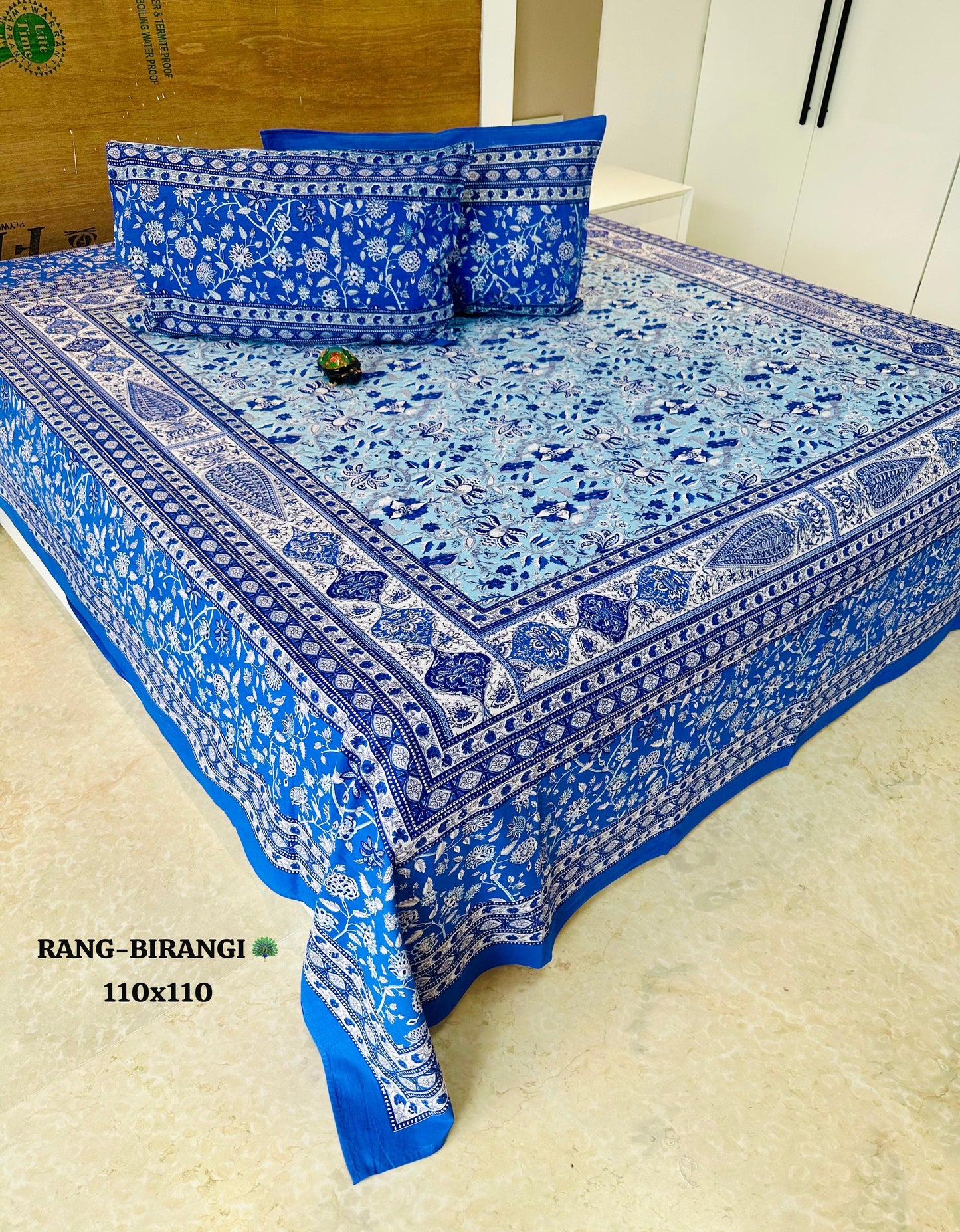 Nevva Thin Printed Bedspread Bedcover (Super King 110x110 inches)