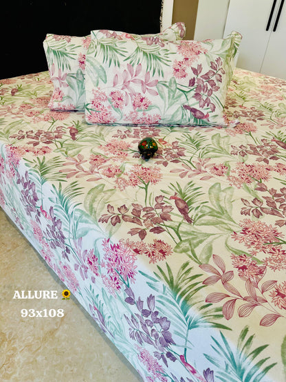 Soothing Luxe Jaipuri Cotton Printed Bedspread Bedcover (King 90x108 inches)-The Label Home