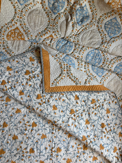 Rich Mughal Sarai Quilted Bedcover-The Label Home