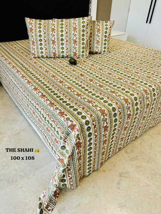 Gharonda Jaipuri Cotton Printed Bedspread Bedcover (Super King 100x108 inches)
