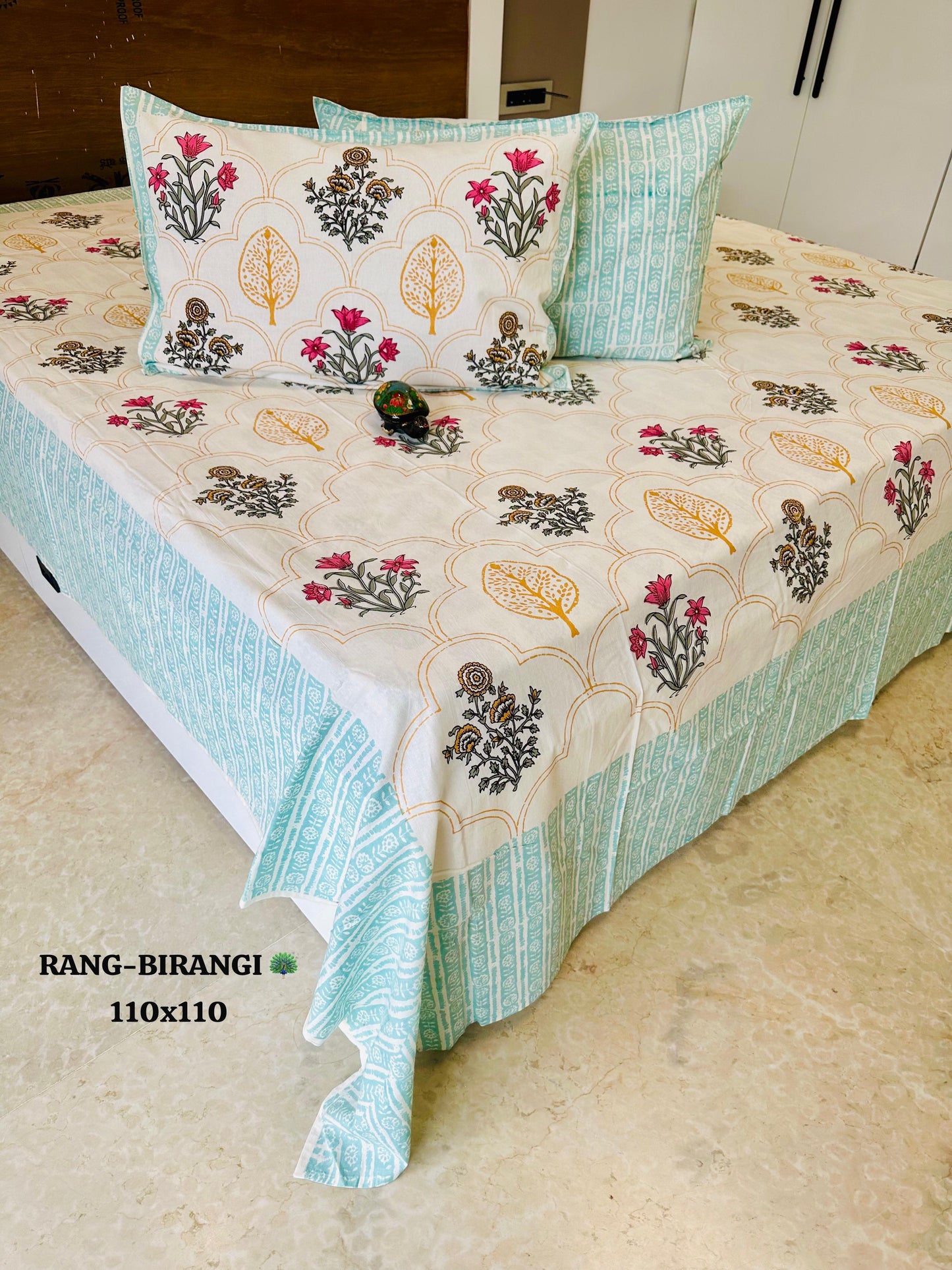 Baagiya Thin Printed Bedspread Bedcover (Super King 110x110 inches)