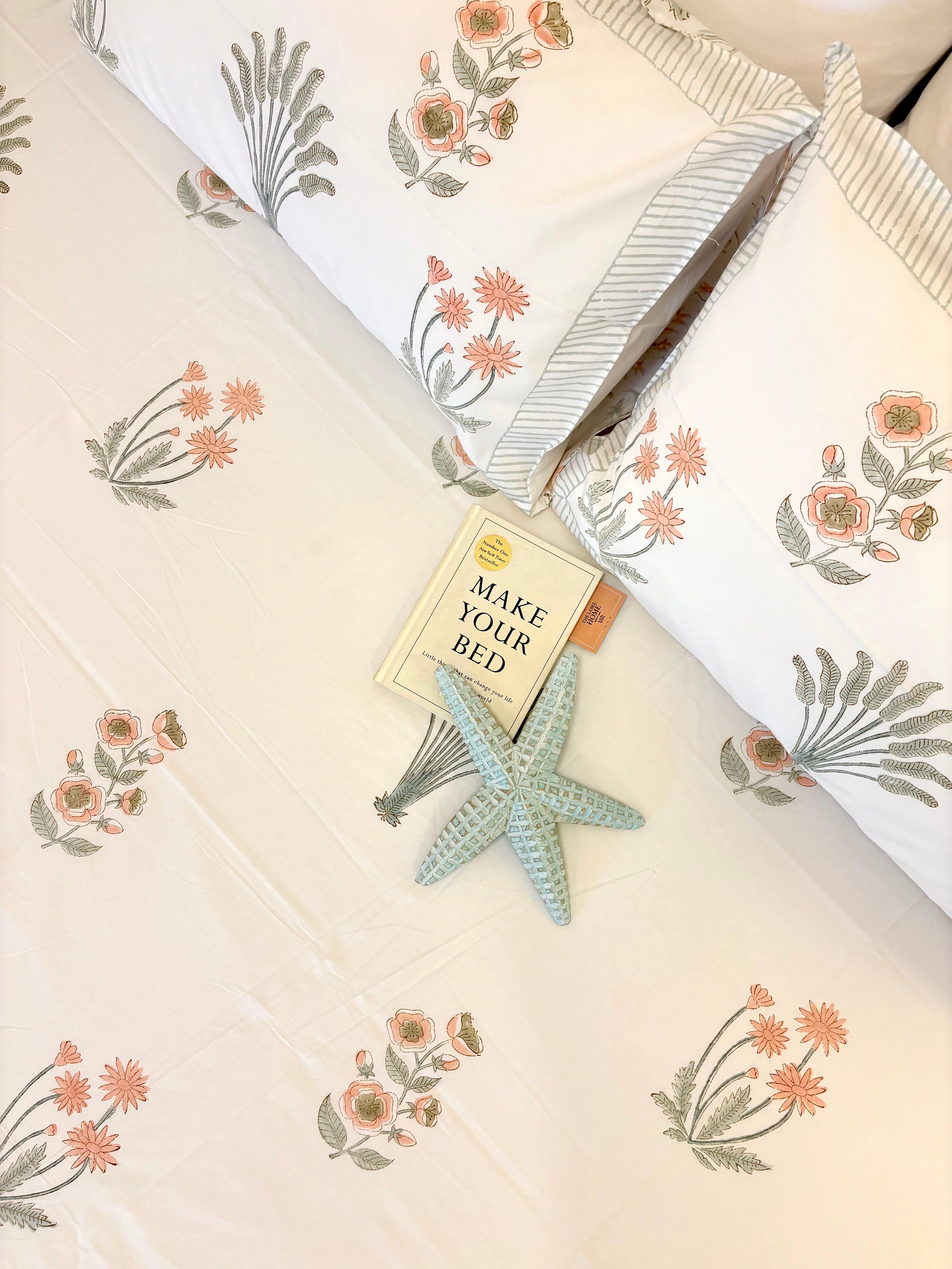 400TC Percale Cotton Bedsheet – Soft Peach - The Label Home
