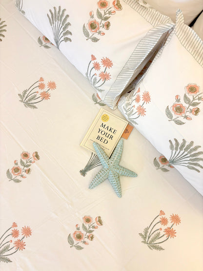 400TC Percale Cotton Bedsheet – Soft Peach Luxury