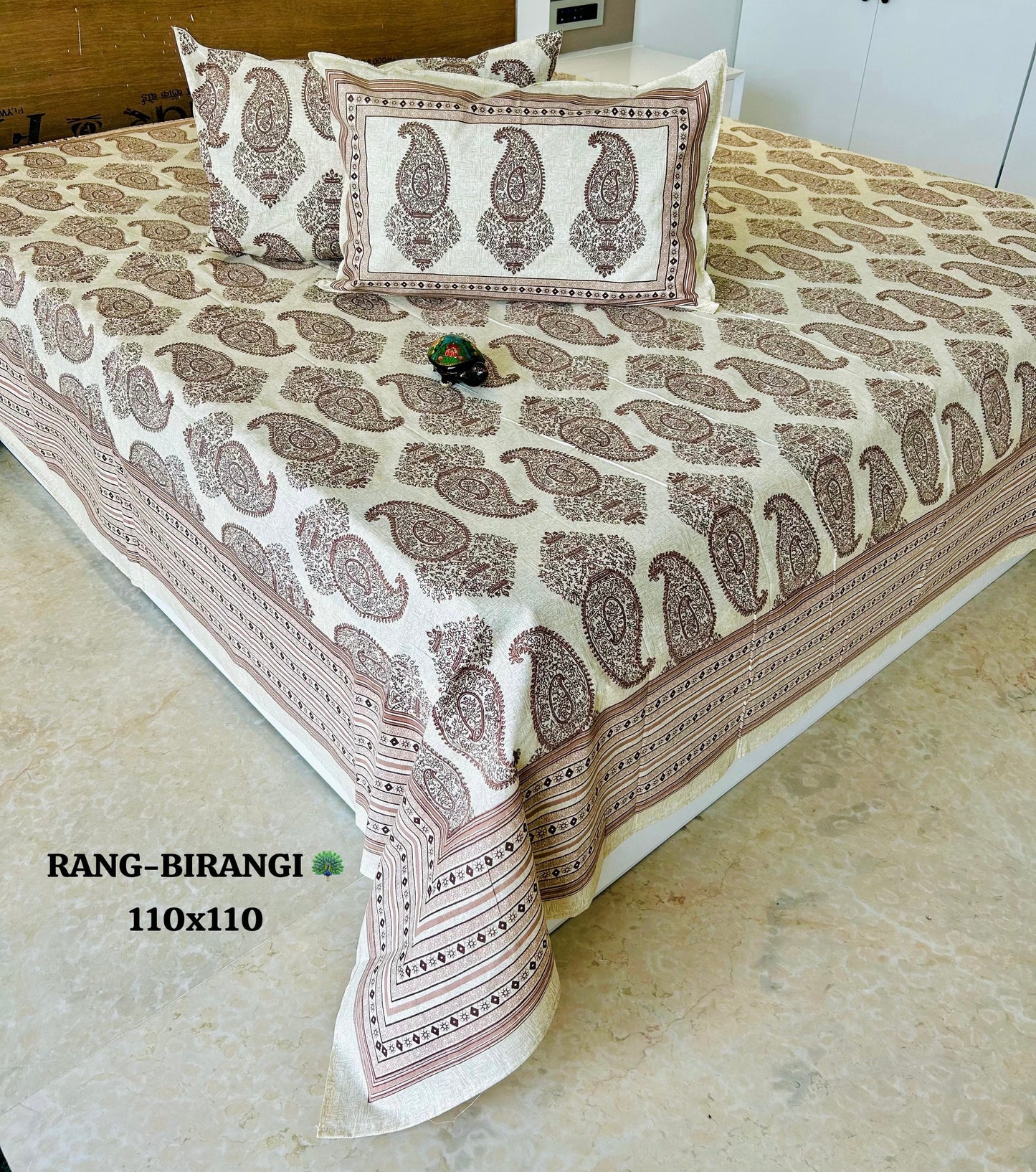 Grace Thin Printed Bedspread Bedcover (Super King 110x110 inches)