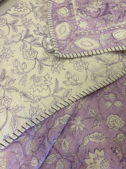 Summer Affair Lavender Quilted Bedcover-The Label Home