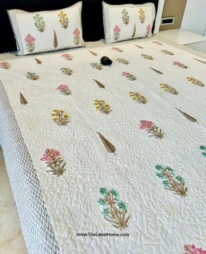 8 Designs - Festive Quilted Bedcover-The Label Home