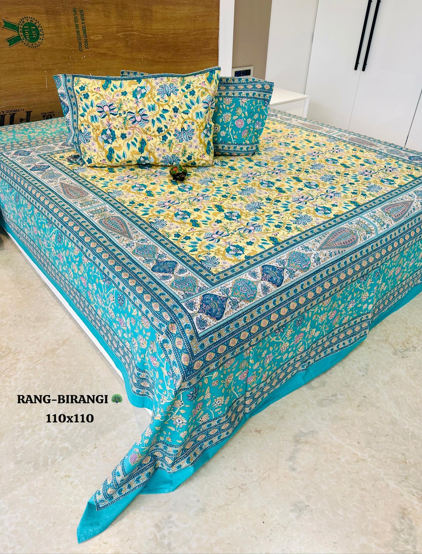 Nevva Thin Printed Bedspread Bedcover (Super King 110x110 inches)