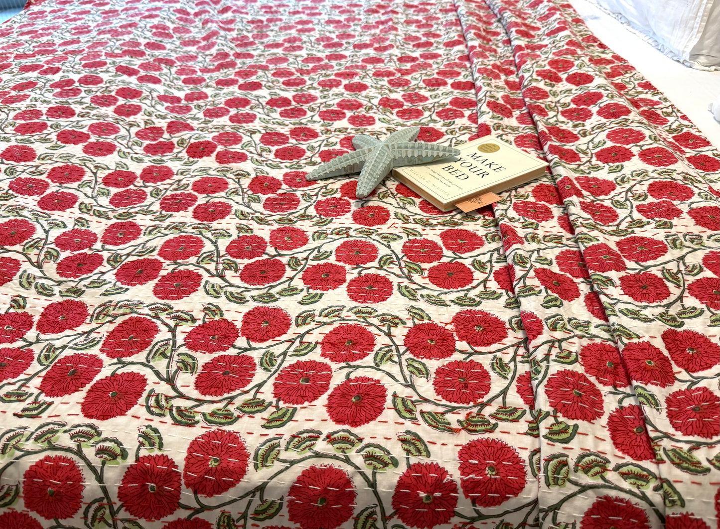 Sway Bloom Kantha Bedcover
