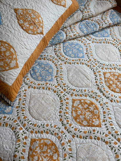 Rich Mughal Sarai Quilted Bedcover-The Label Home