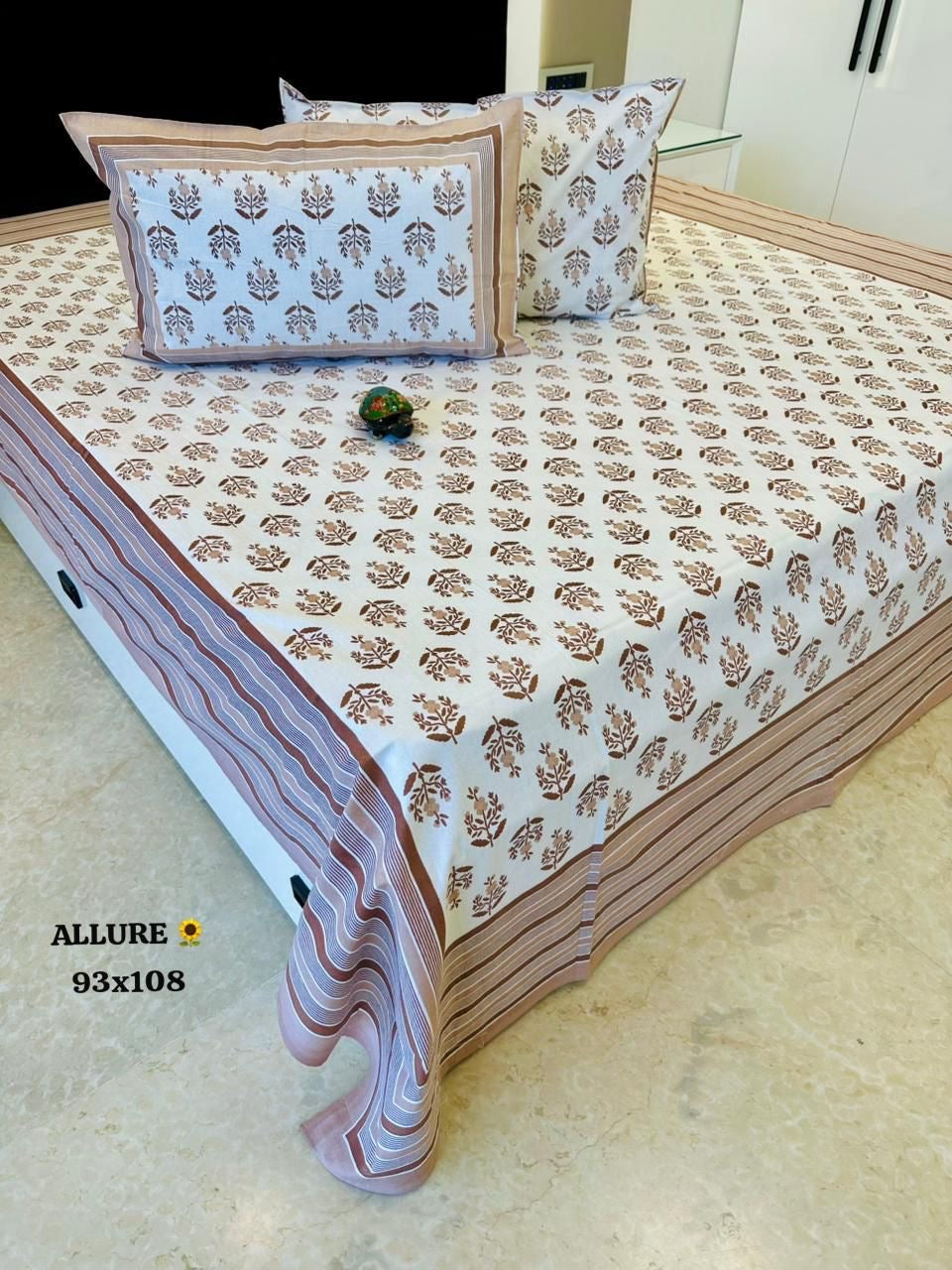 Comfort Luxe Jaipuri Cotton Printed Bedspread Bedcover (King 90x108 inches)