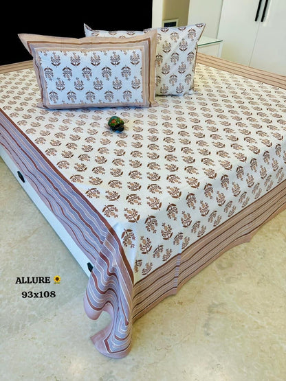 Comfort Luxe Jaipuri Cotton Printed Bedspread Bedcover (King 90x108 inches)