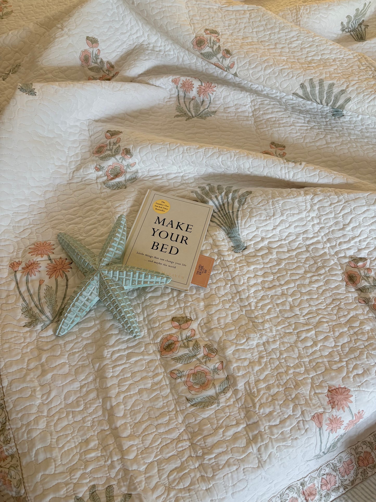 Soft Peach Luxury Quilted Bedcover