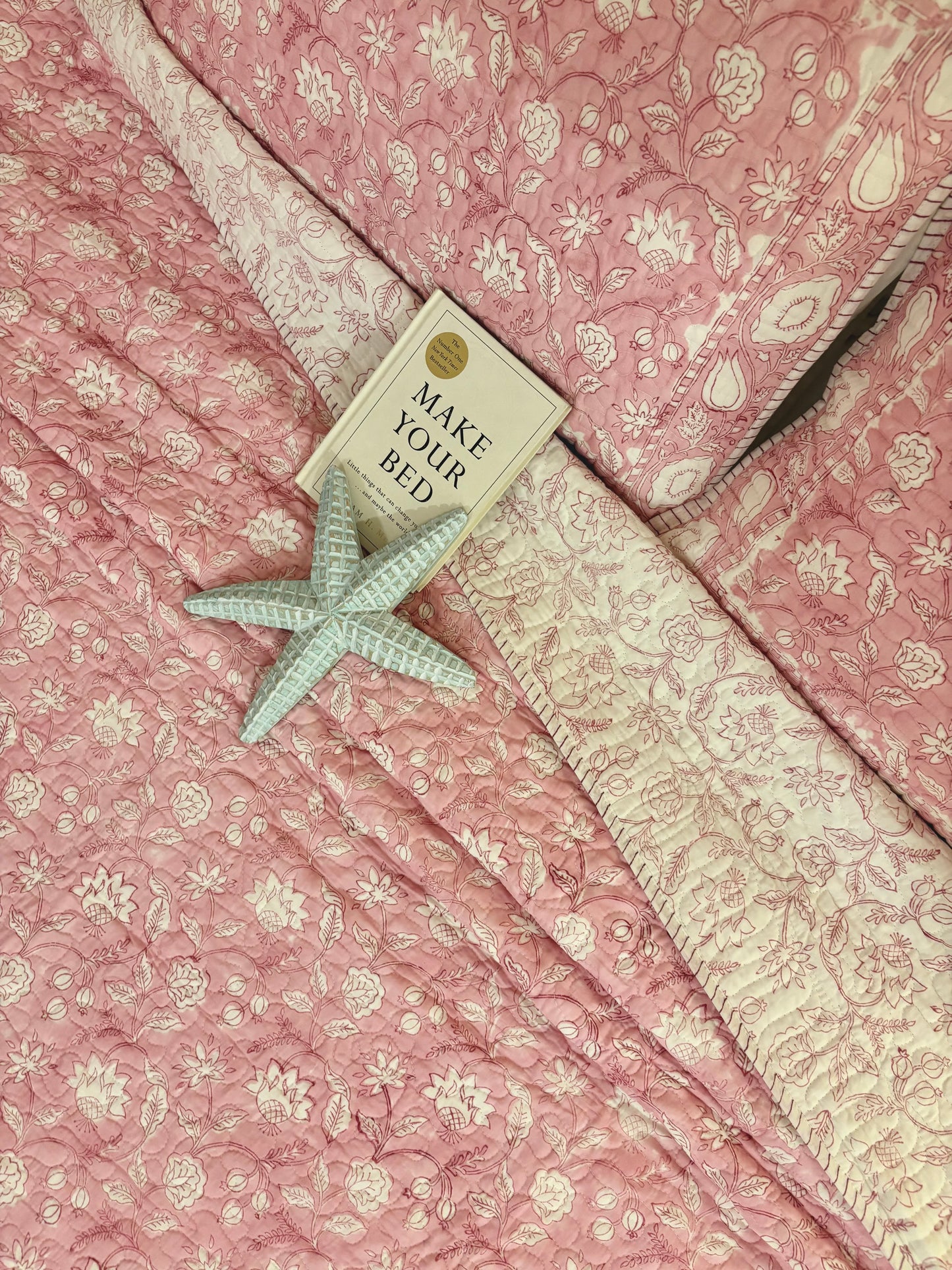 Summer Affair Pink Quilted Bedcover