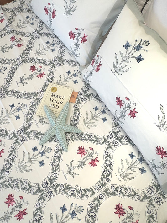 400TC Percale Cotton Bedsheet – English Jaali