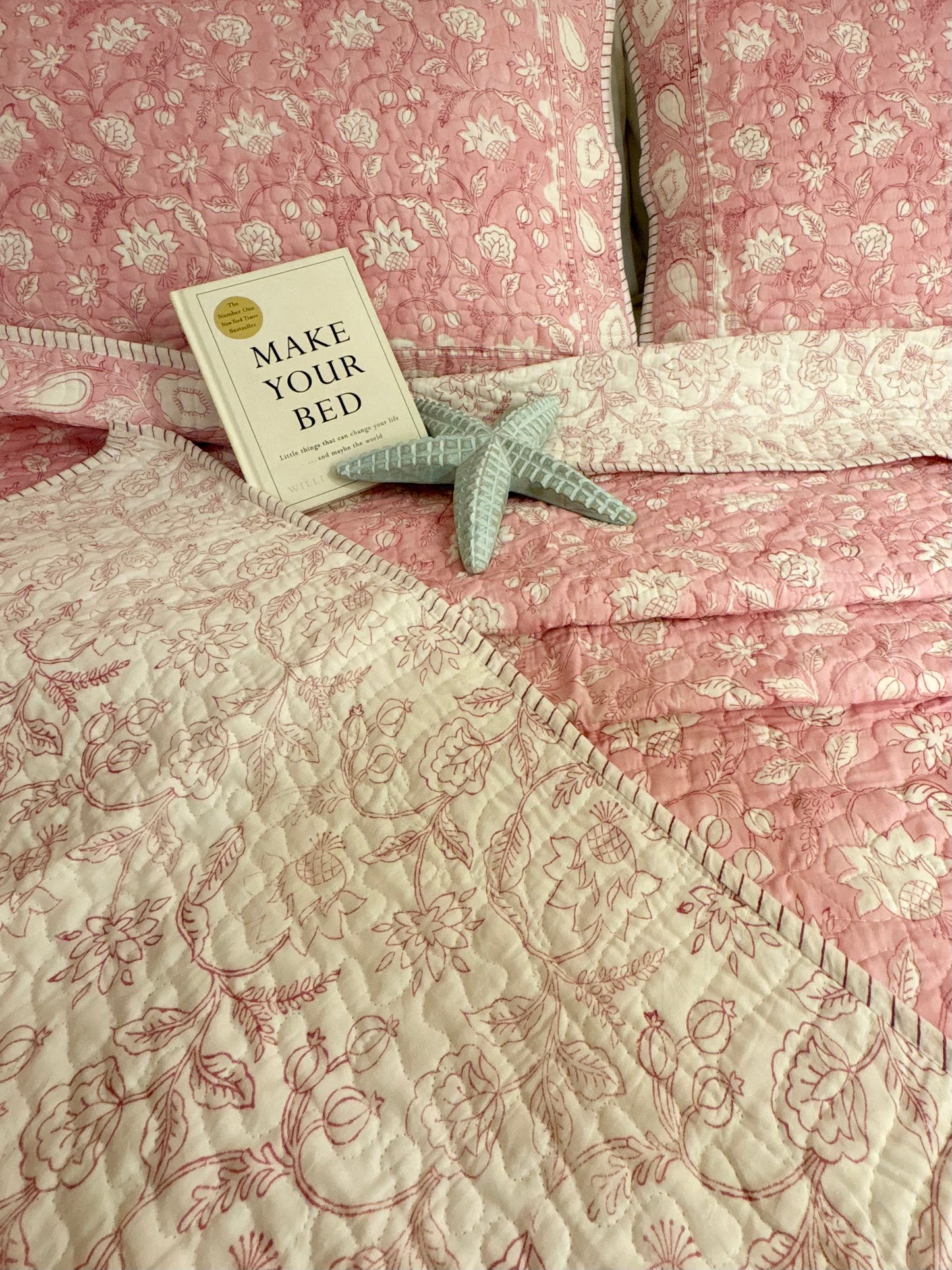 Summer Affair Pink Quilted Bedcover