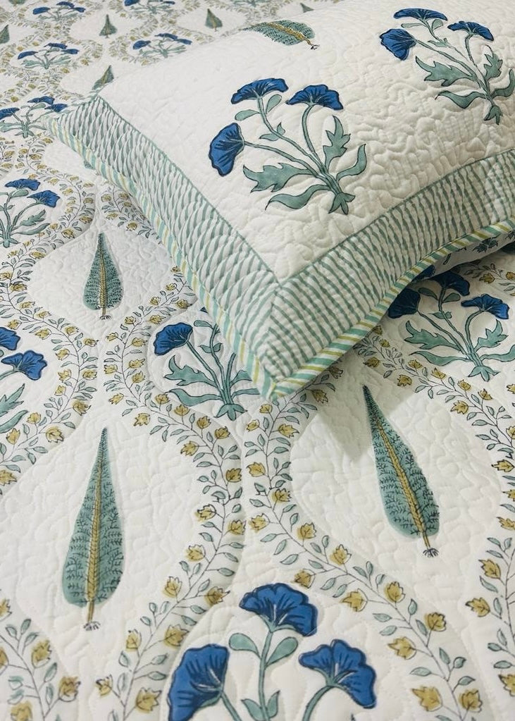 Premium Quilted Bedcover - Grand Floral by The Label Home