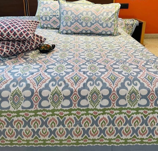 Cotton Spull Thin Cotton Printed Bedspread Bedcover (Super King 110x110 inches)