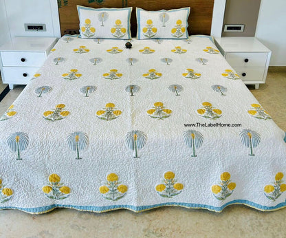 8 Designs - Festive Quilted Bedcover-The Label Home