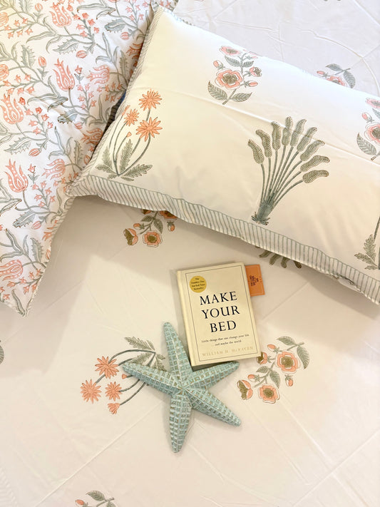 400TC Percale Cotton Bedsheet – Soft Peach Luxury
