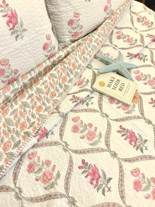 Blush Pink Affair Quilted Bedcover