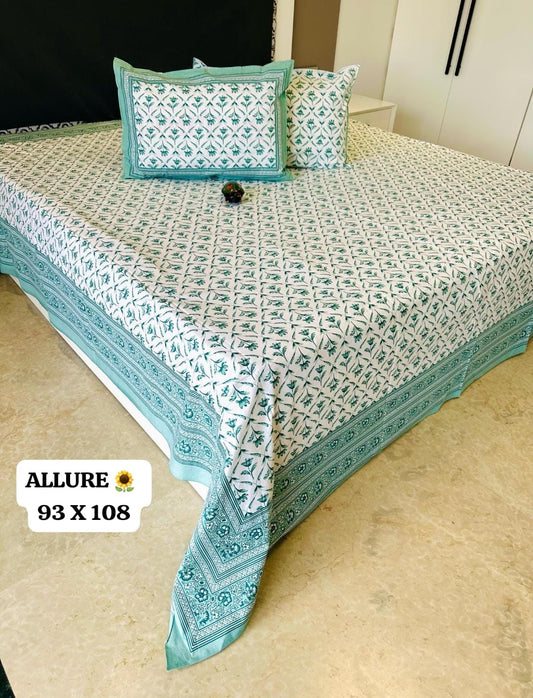 Serene Luxe Jaipuri Cotton Printed Bedspread Bedcover (King 90x108 inches)