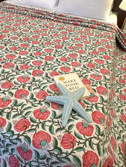 Floral Paradise Kantha Bedcover