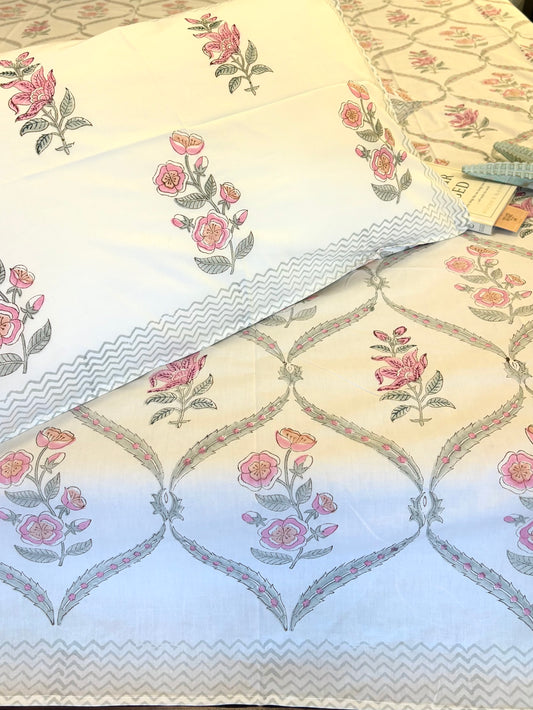 400TC Percale Cotton Bedsheet – Blush Pink Affair