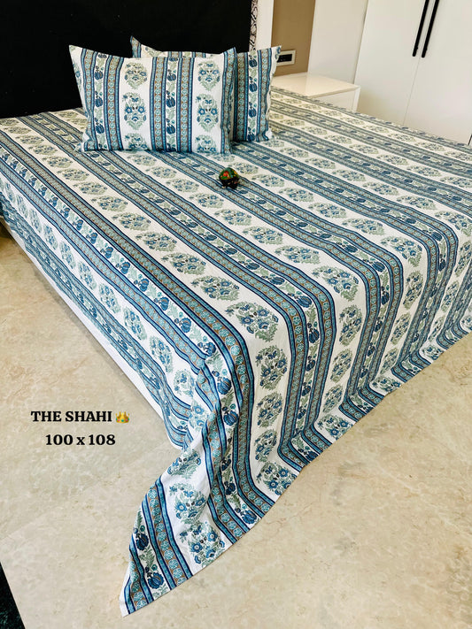 Gharaana Jaipuri Cotton Printed Bedspread Bedcover (Super King 100x108 inches)