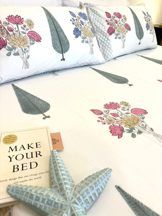 400TC Percale Cotton Bedsheet – Everbloom - Super King
