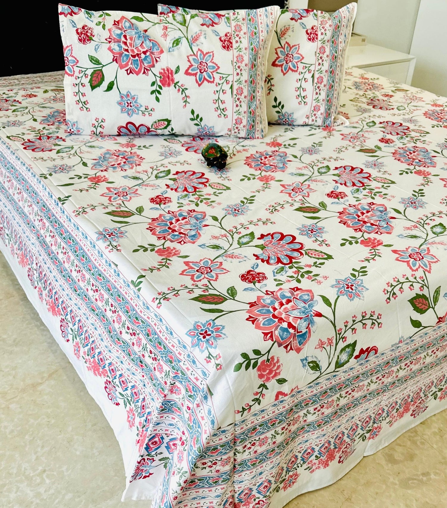 Jaipuri Cotton Bedspread - Meher Printed Super King 110x110