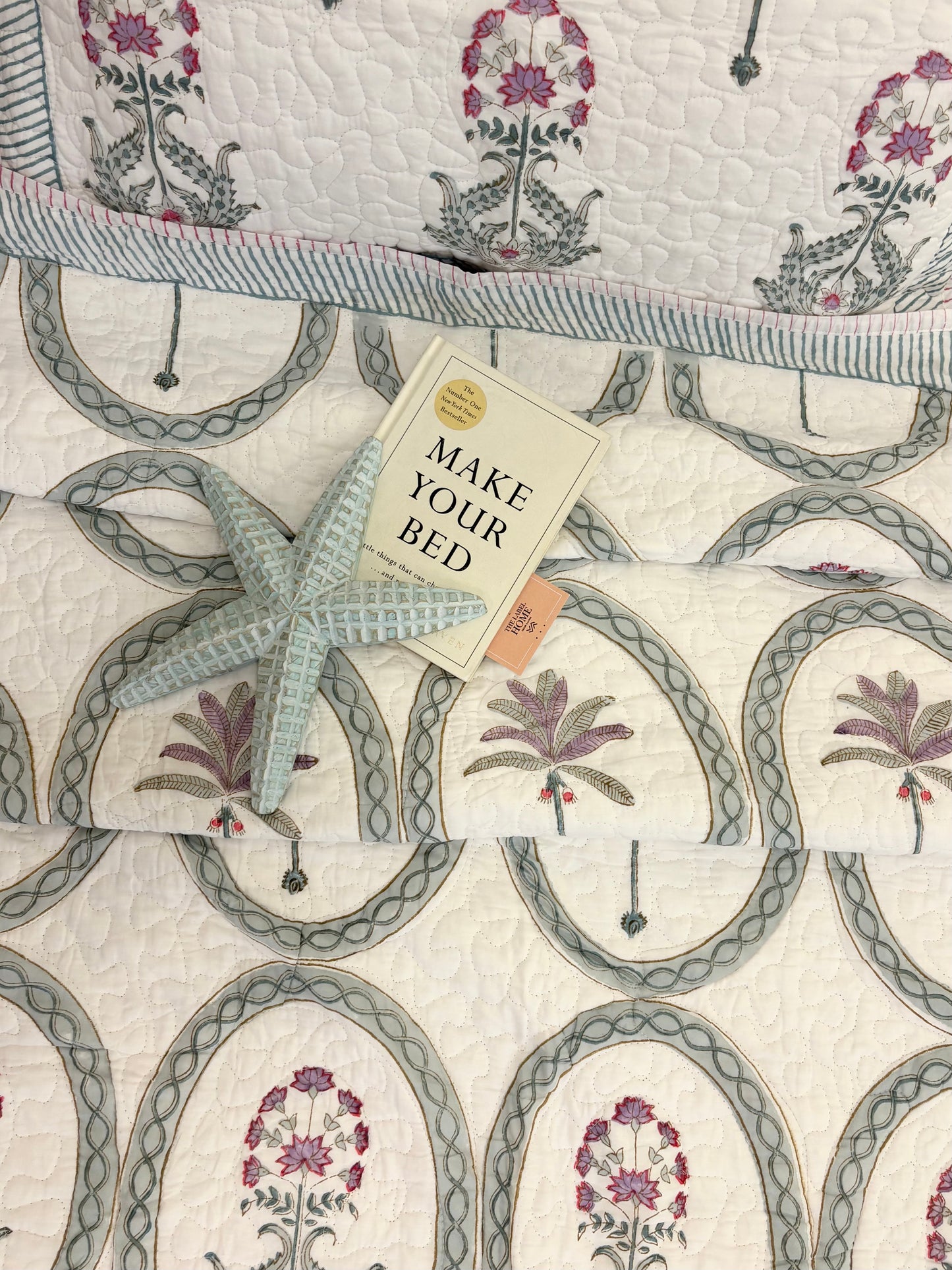 Lavender Palm Quilted Bedcover