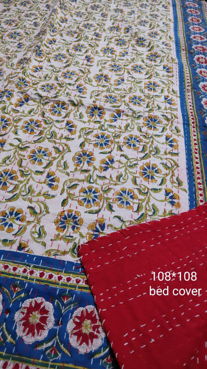 Super King -  Kantha Bedcover-The Label Home