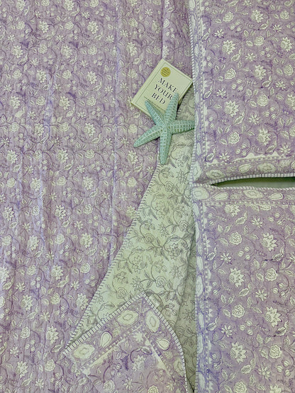 Summer Affair Lavender Quilted Bedcover-The Label Home