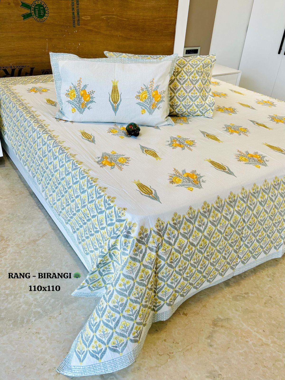 Samara Thin Printed Bedspread Bedcover (Super King 110x110 inches)