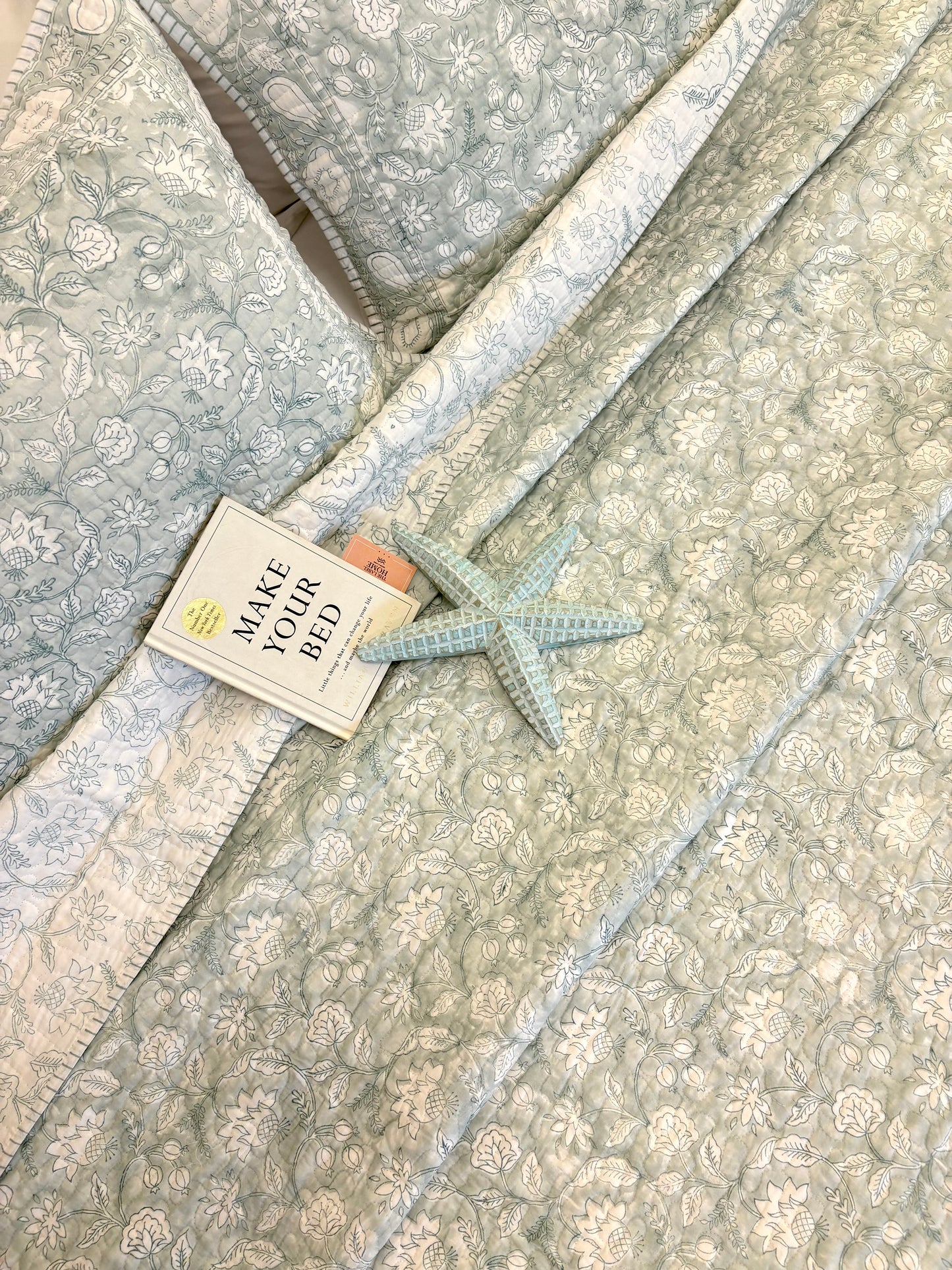 Summer Affair Grey Quilted Bedcover