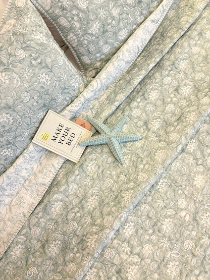 Summer Affair Grey Quilted Bedcover