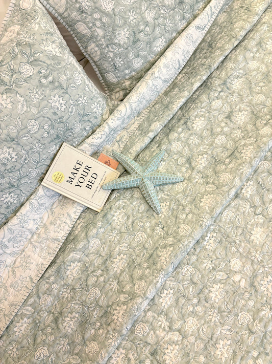 Summer Affair Grey Quilted Bedcover