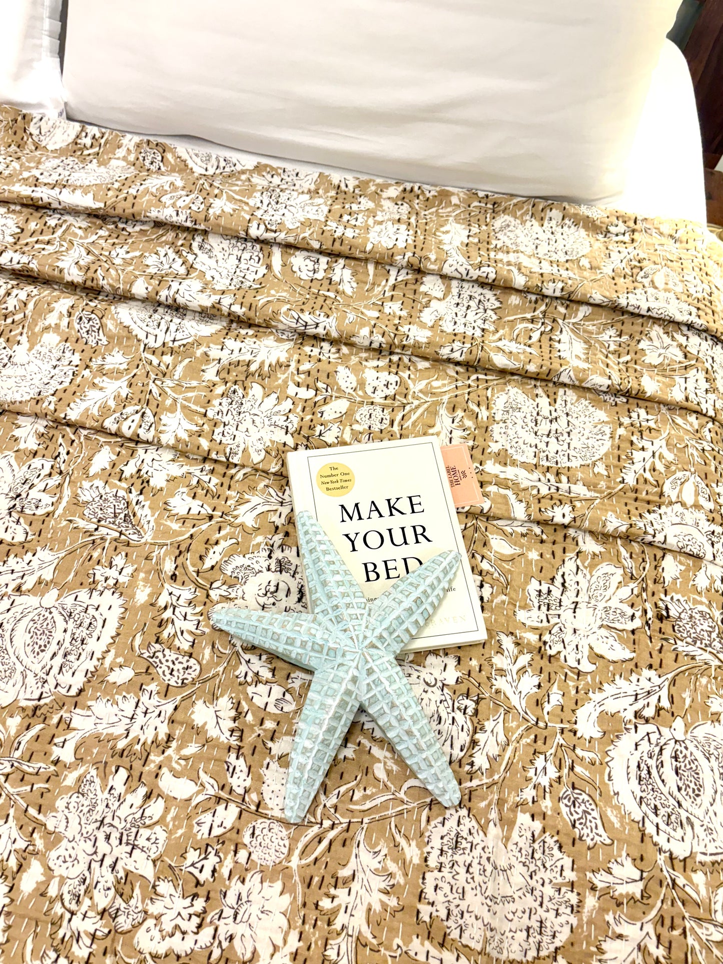 Earth Floral Spring Kantha Bedcover
