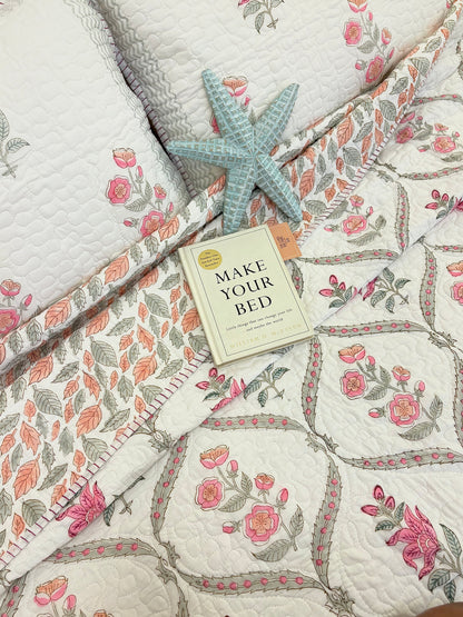 Blush Pink Affair Quilted Bedcover