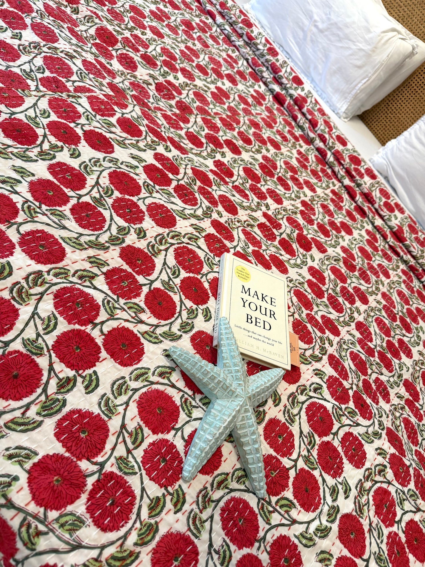 Sway Bloom Kantha Bedcover