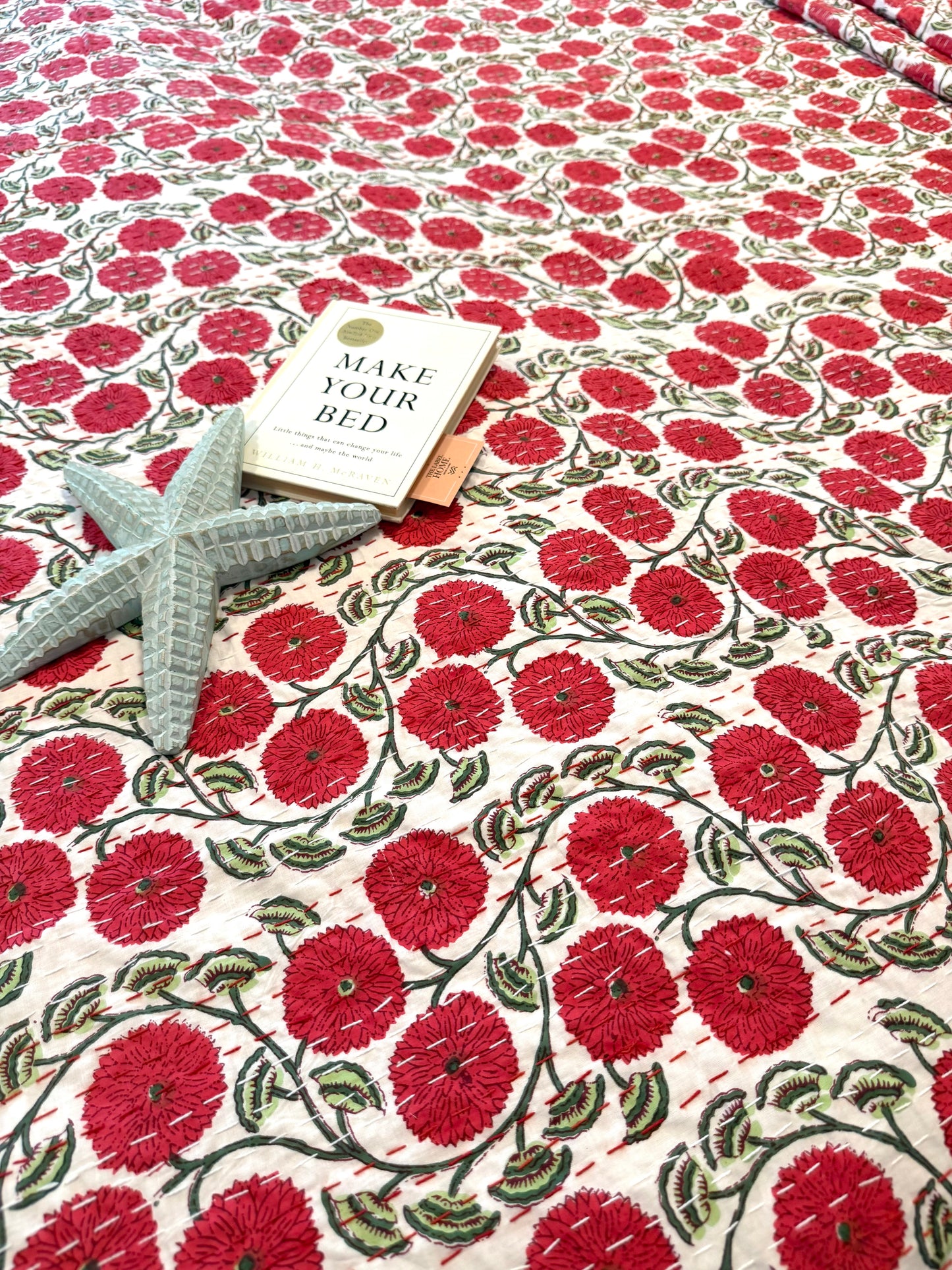 Sway Bloom Kantha Bedcover