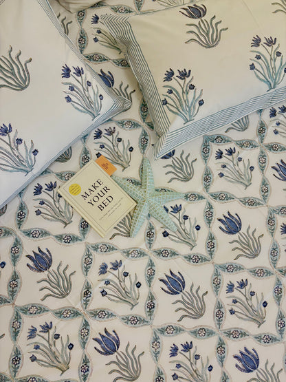 400TC Percale Cotton Bedsheet – French Palm Jaali