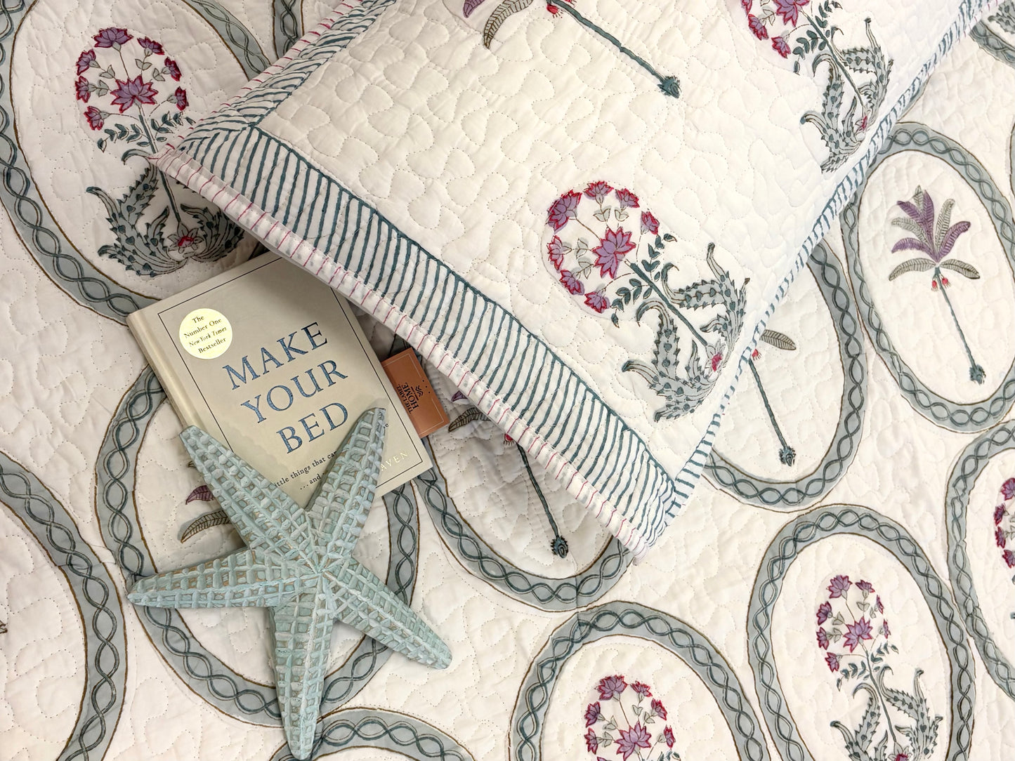 Lavender Palm Quilted Bedcover