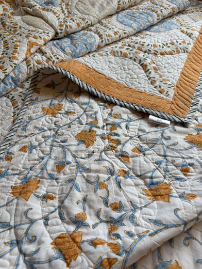 Rich Mughal Sarai Quilted Bedcover-The Label Home
