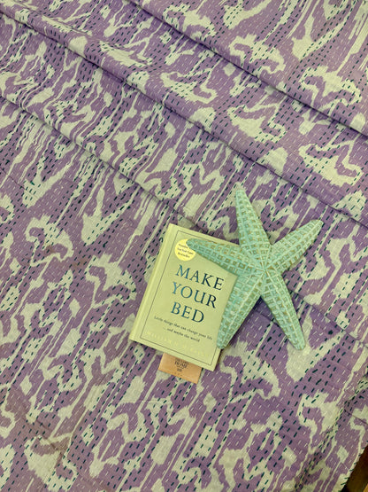 Purple Hues Kantha Bedcover